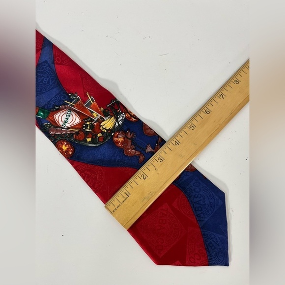 Tabasco Sauce Silk Necktie Mens Novelty Neck Tie Vintage 90s - Picture 6 of 6